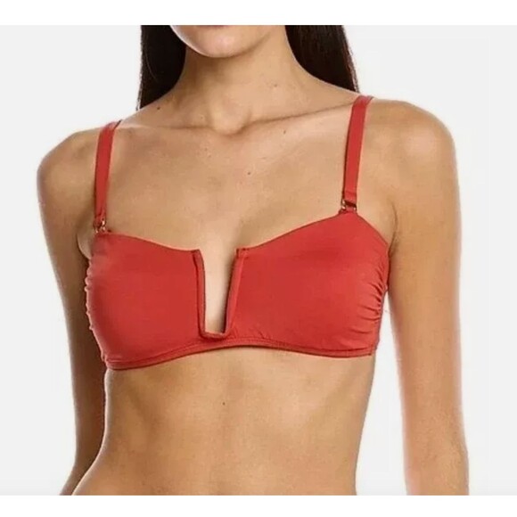 *Andie Swim Cartagena Bikini Bandeau Top Terracota Women's Size Small NEW - Picture 1 of 4
